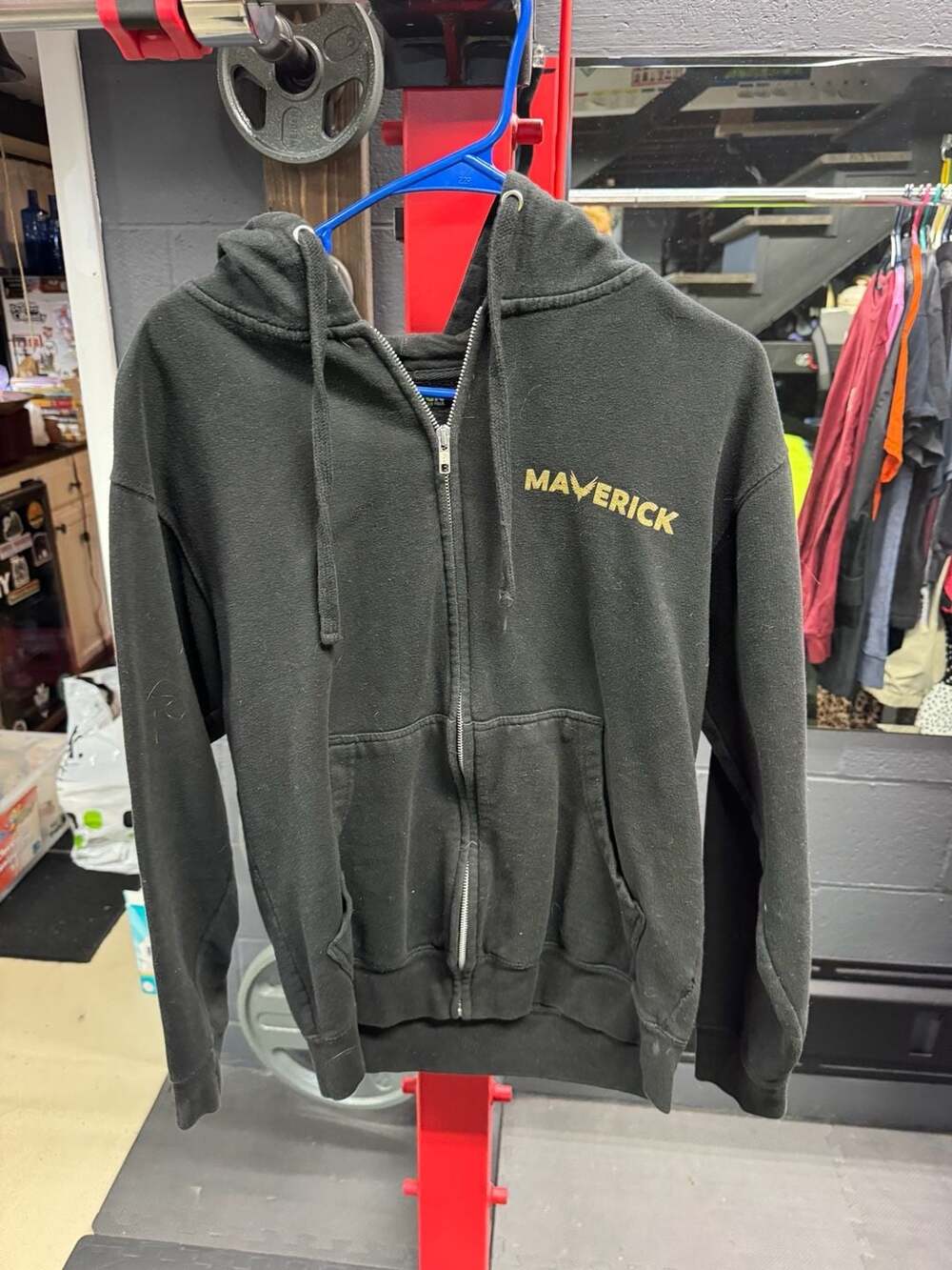Maverick by Logan Paul Black Zip-Up Hoodie with Metallic Gold Logo